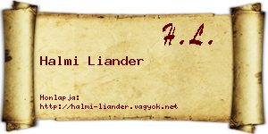 Halmi Liander névjegykártya